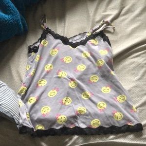 Smiley face pajama top